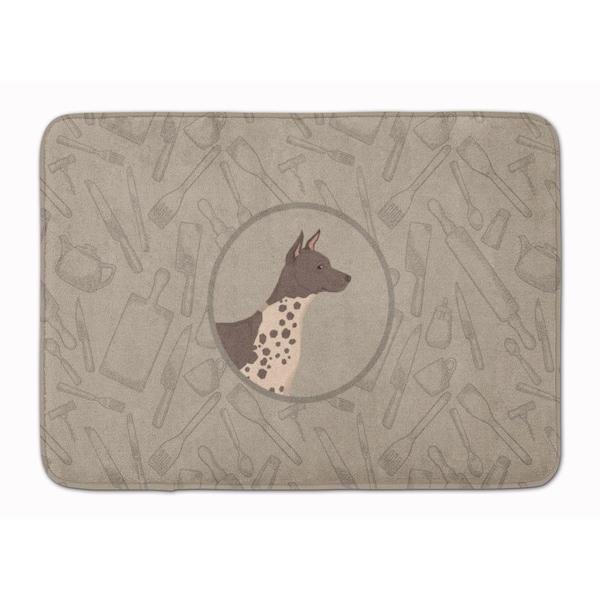 Carolines Treasures American Hairless Terrier in the Kitchen Machine Washable Memory Foam Mat CK2161RUG - main